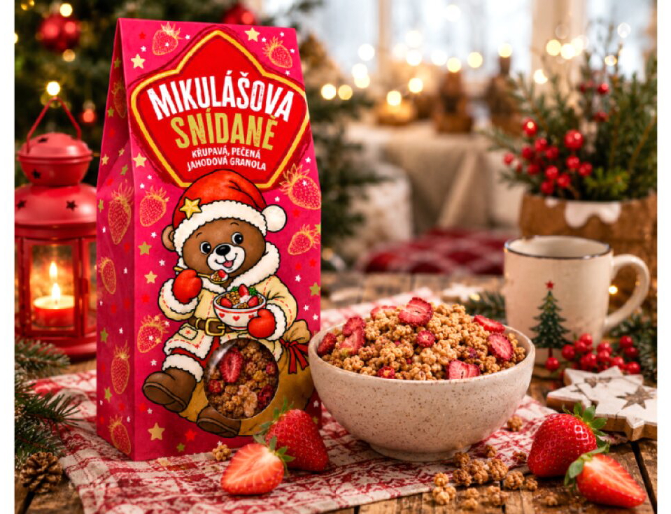 MIKULÁŠOVA SNÍDANĚ - JAHODOVÁ GRANOLA