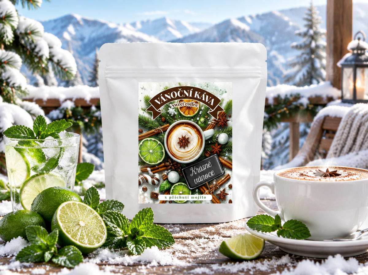 VÁNOČNÍ OCHUCENÁ KÁVA S PŘÍCHUTÍ MOJITO, 160g