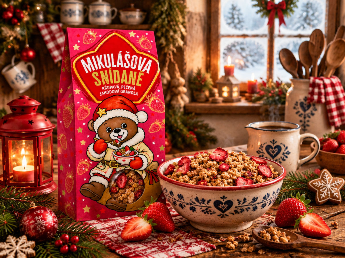 MIKULÁŠOVA SNÍDANĚ - JAHODOVÁ GRANOLA