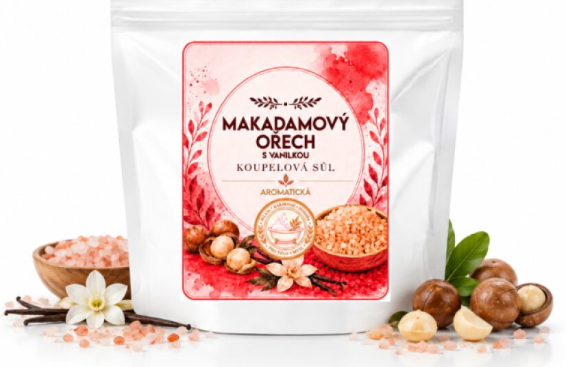 KOUPELOVÁ SŮL MAKADAMOVÝ OŘECH S VANILKOU