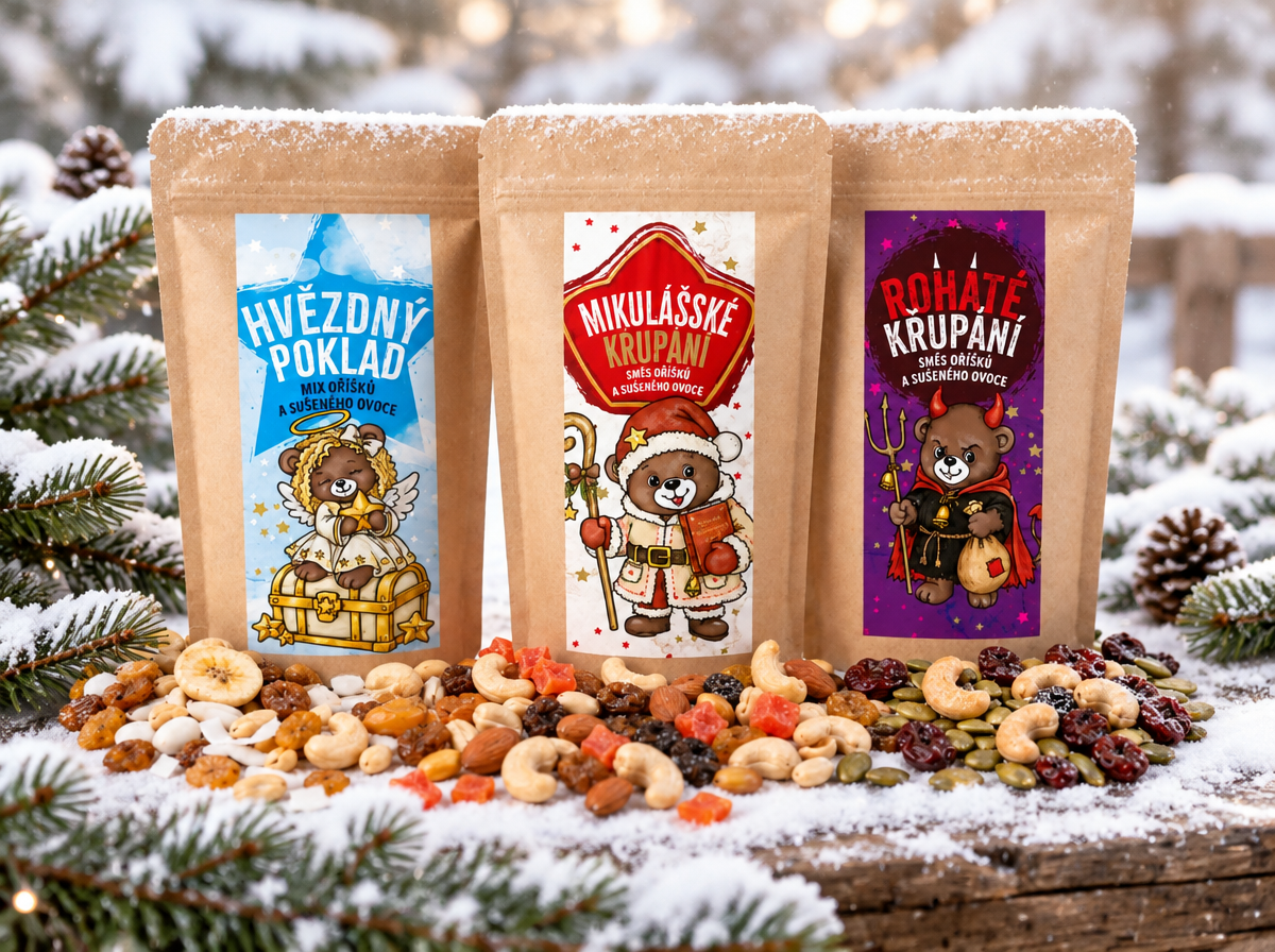 MIKULÁŠSKÝ BALÍČEK - OŘÍŠKOVÝ MIX, 3 KUSY