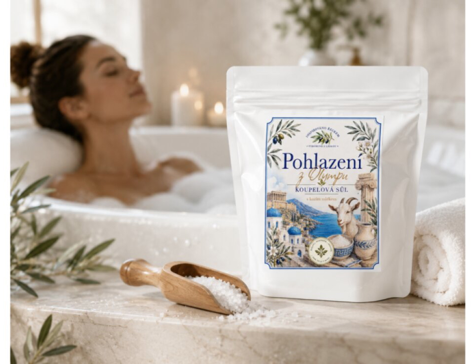 KOUPELOVÁ SŮL S KOZÍM MLÉKEM - POHLAZENÍ Z OLYMPU