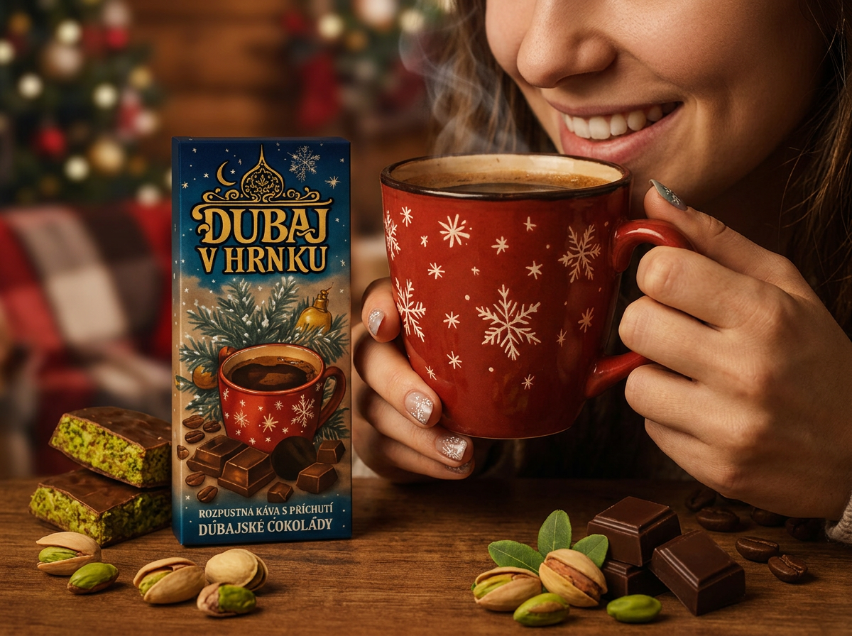 ROZPUSNÁ KÁVA S PŘÍCHUTÍ DUBAJSKÉ ČOKOLÁDY