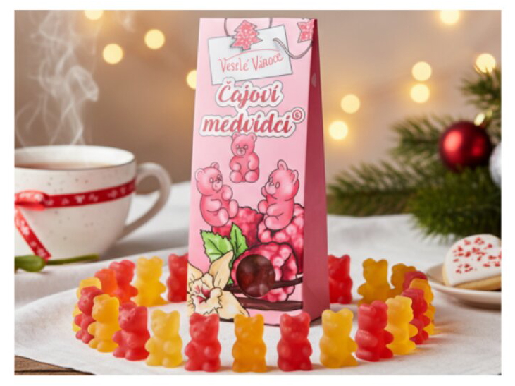 VÁNOČNÍ ČAJOVÍ MEDVÍDCI - MALINA S VANILKOU