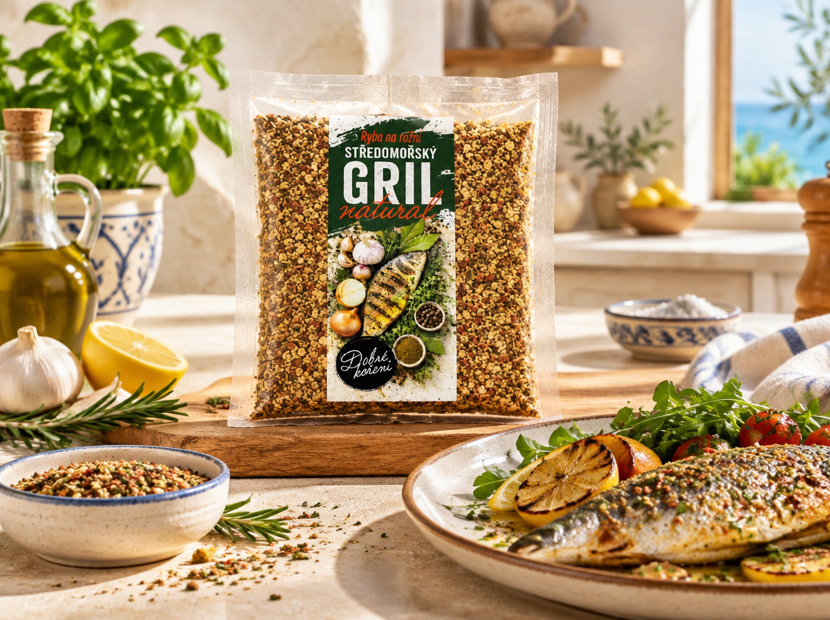 RYBA NA ROŽNI, STŘEDOMOŘSKÝ GRIL NATURAL