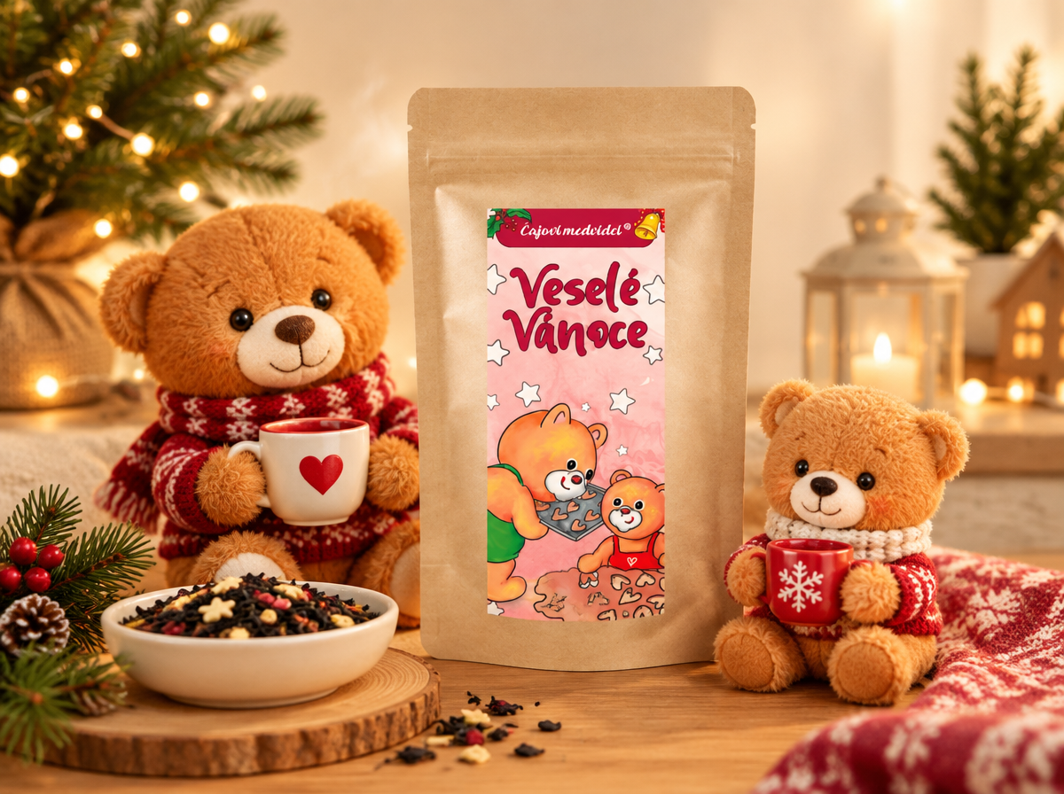 XL VÁNOČNÍ ČAJOVÍ MEDVÍDCÍ - MALINA S VANILKOU, 250g