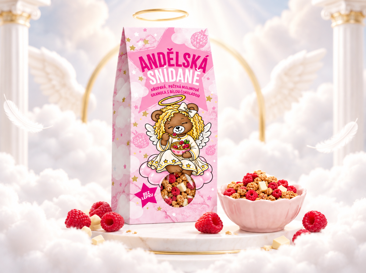 ANDĚLSKÁ SNÍDANĚ - MALINOVÁ GRANOLA