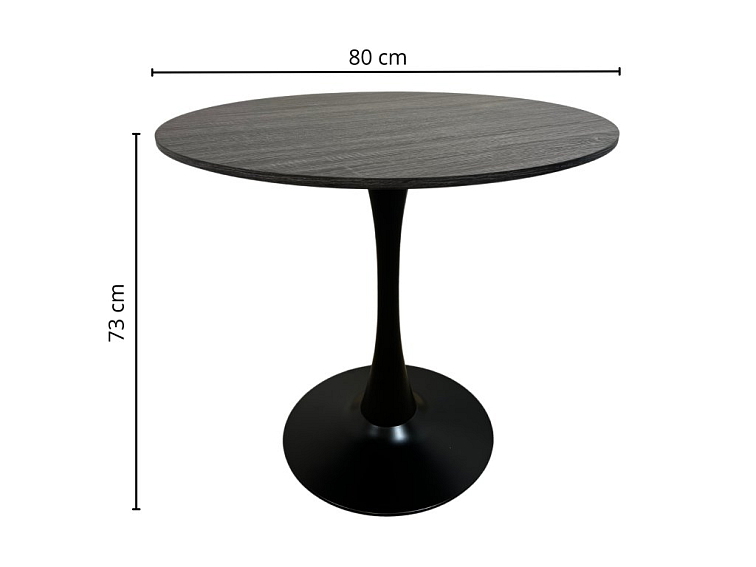 Kulatý jídelní stůl Beluga Ø80 - Černé dřevo
