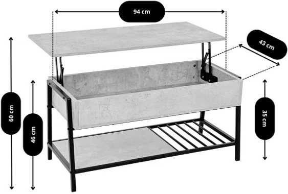 Konferenční stolek Nordik Lift - dekor DUB