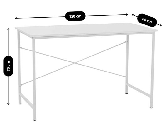 Psací stůl Borga - 120 × 60 cm dekor dub, černá konstrukce