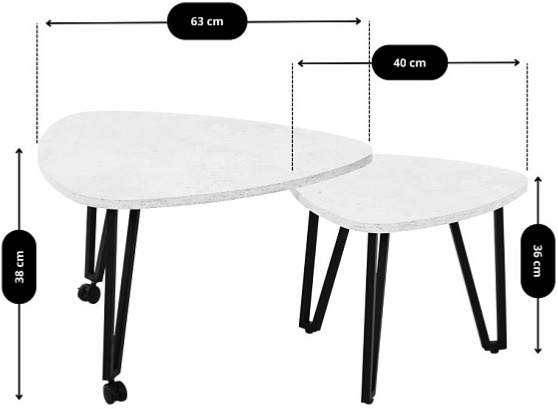 Konferenční stolek Metra - betonový dekor