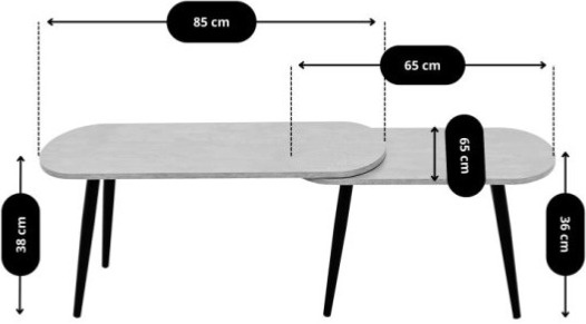 Konferenční stolek Brosco - dekor beton