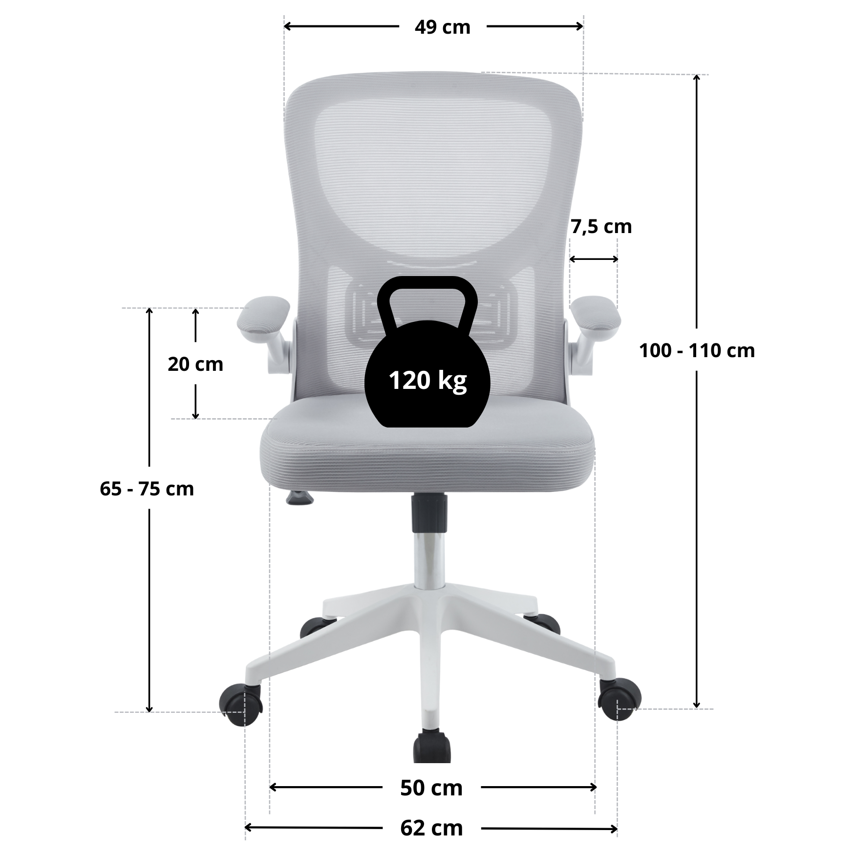 Kancelářská židle APA - světle šedá