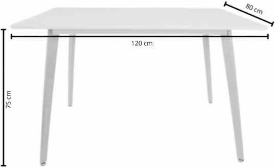 Jídelní stůl Ember 120x80 cm - Černý