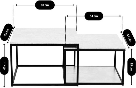 Konferenční stůl - Ferro dekor beton