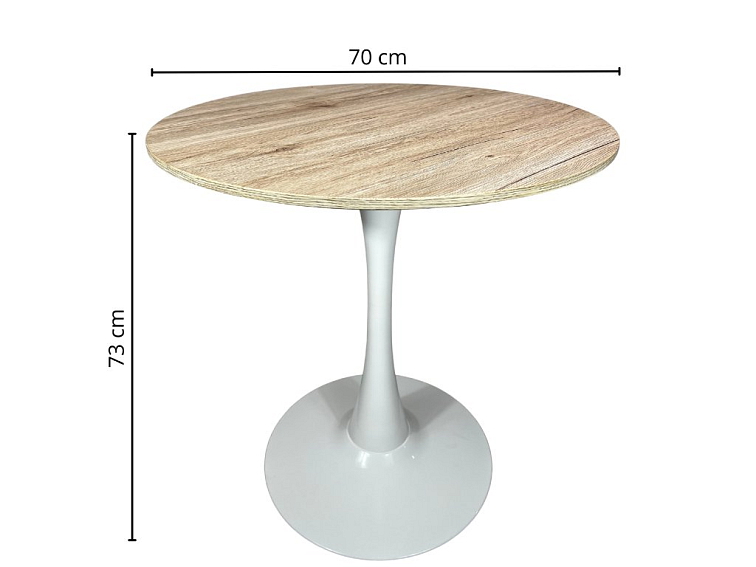 Kulatý jídelní stůl Beluga Ø70 - DUB