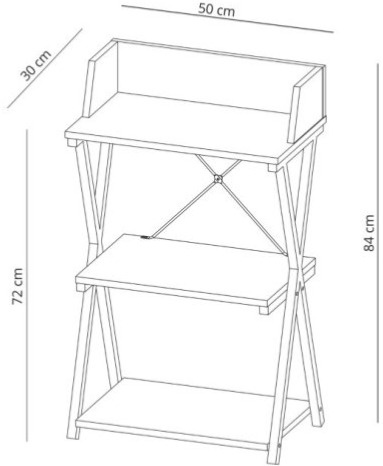 Psací stůl Luna-Dub sonoma + regál Luna-Dub sonoma