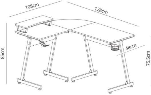 Rohový stůl Hast - Dub/Černý