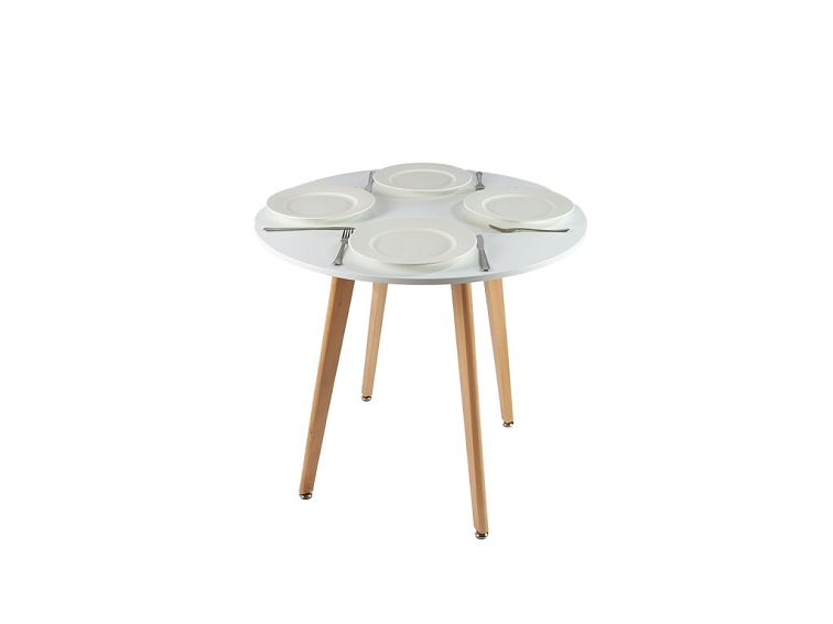 Kulatý jídelní stůl Eden Ø80 cm - Bílý