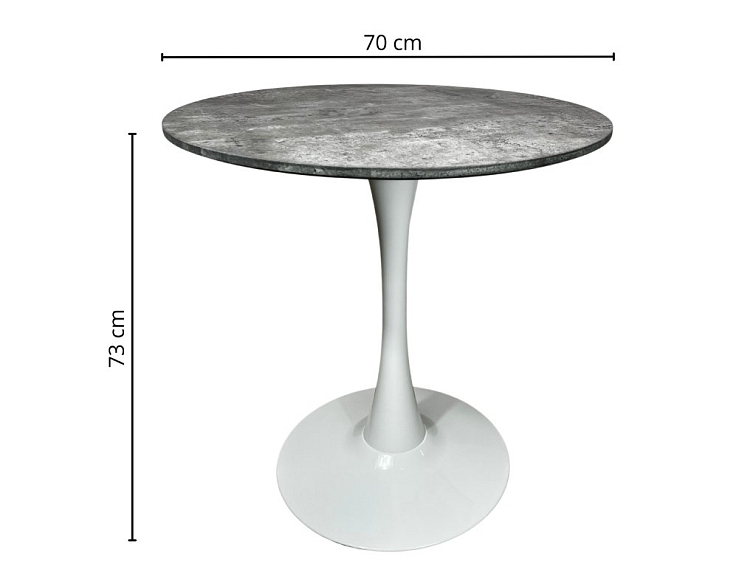 Kulatý jídelní stůl Beluga Ø70 - dekor Beton