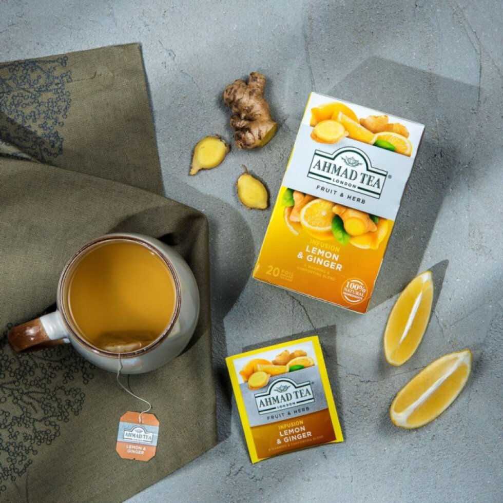Bylinný čaj Citrón & Zázvor AHMAD TEA 20x2 g