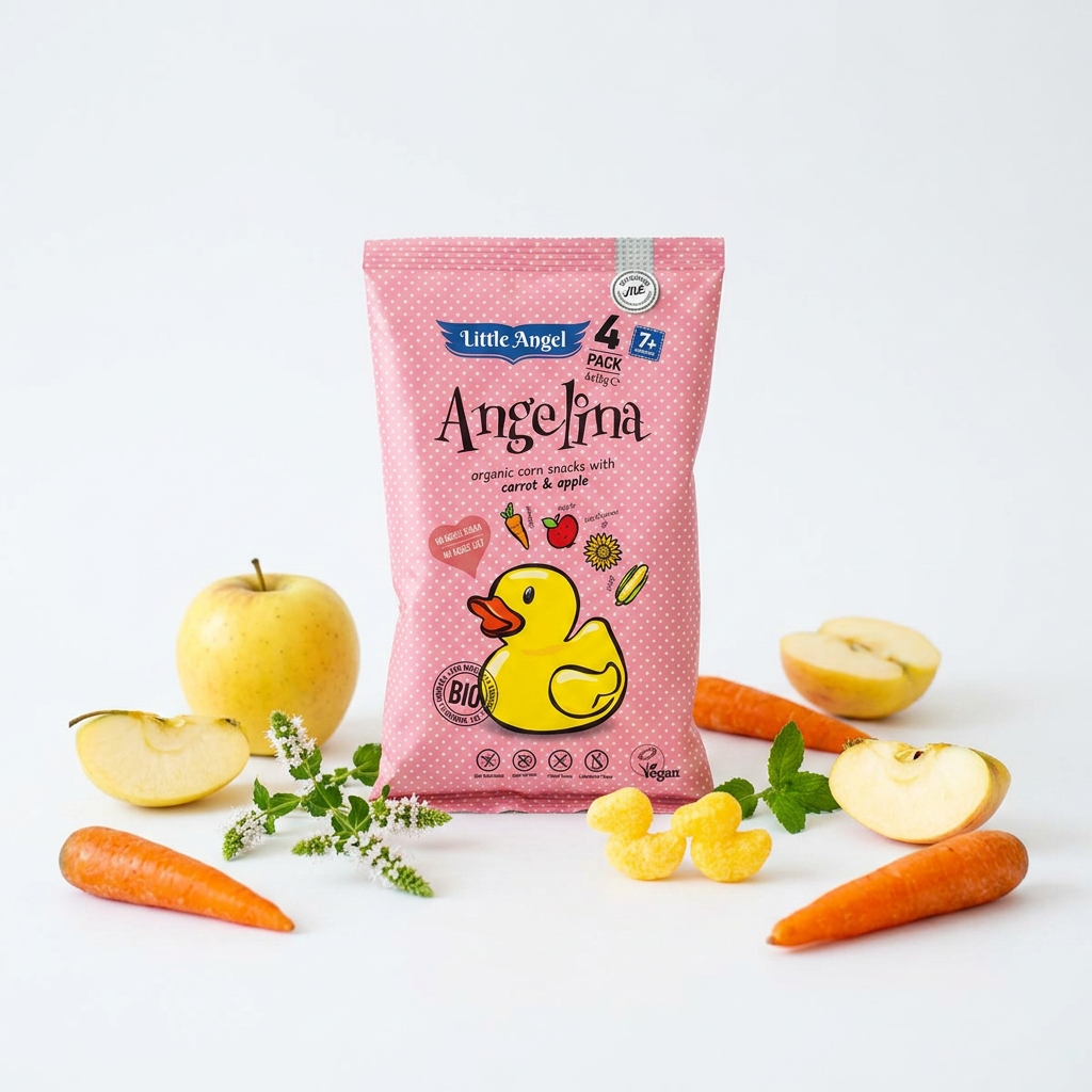 BIO detské chrumky Mrkva & Jablko Little Angel 4x15 g