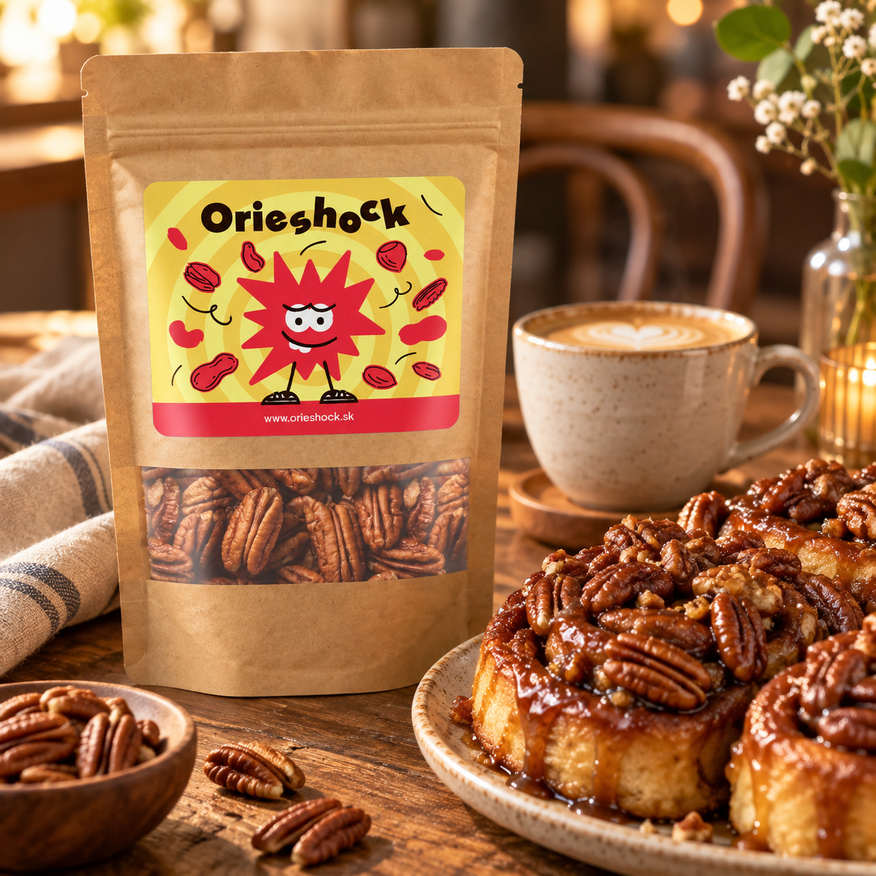 Pekanové orechy pražené nesolené 250 g