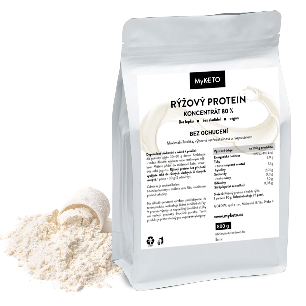 Rýžový protein bez příchutě, 800g
