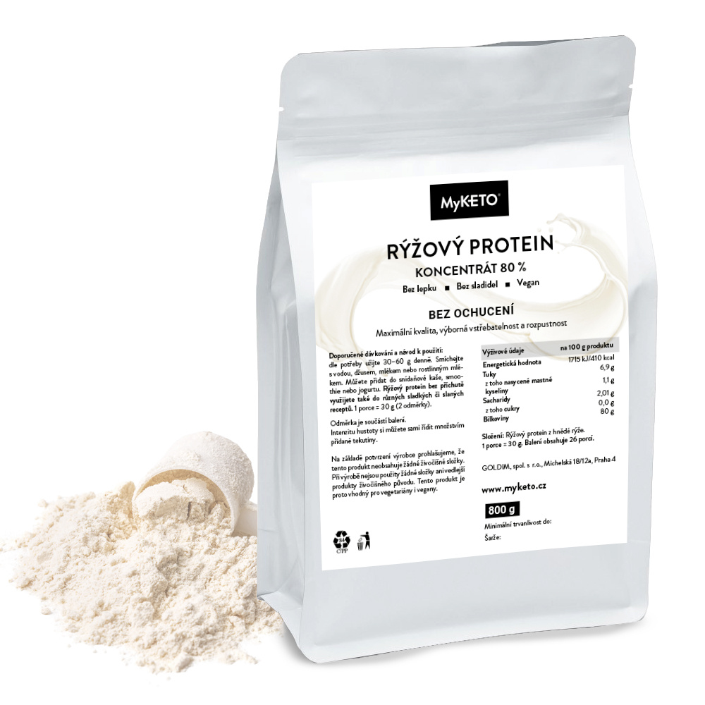 Rýžový protein bez příchutě, 800g