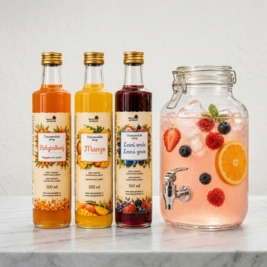 Sada sirupů 3x500 ml + 2 l láhev na vodu
