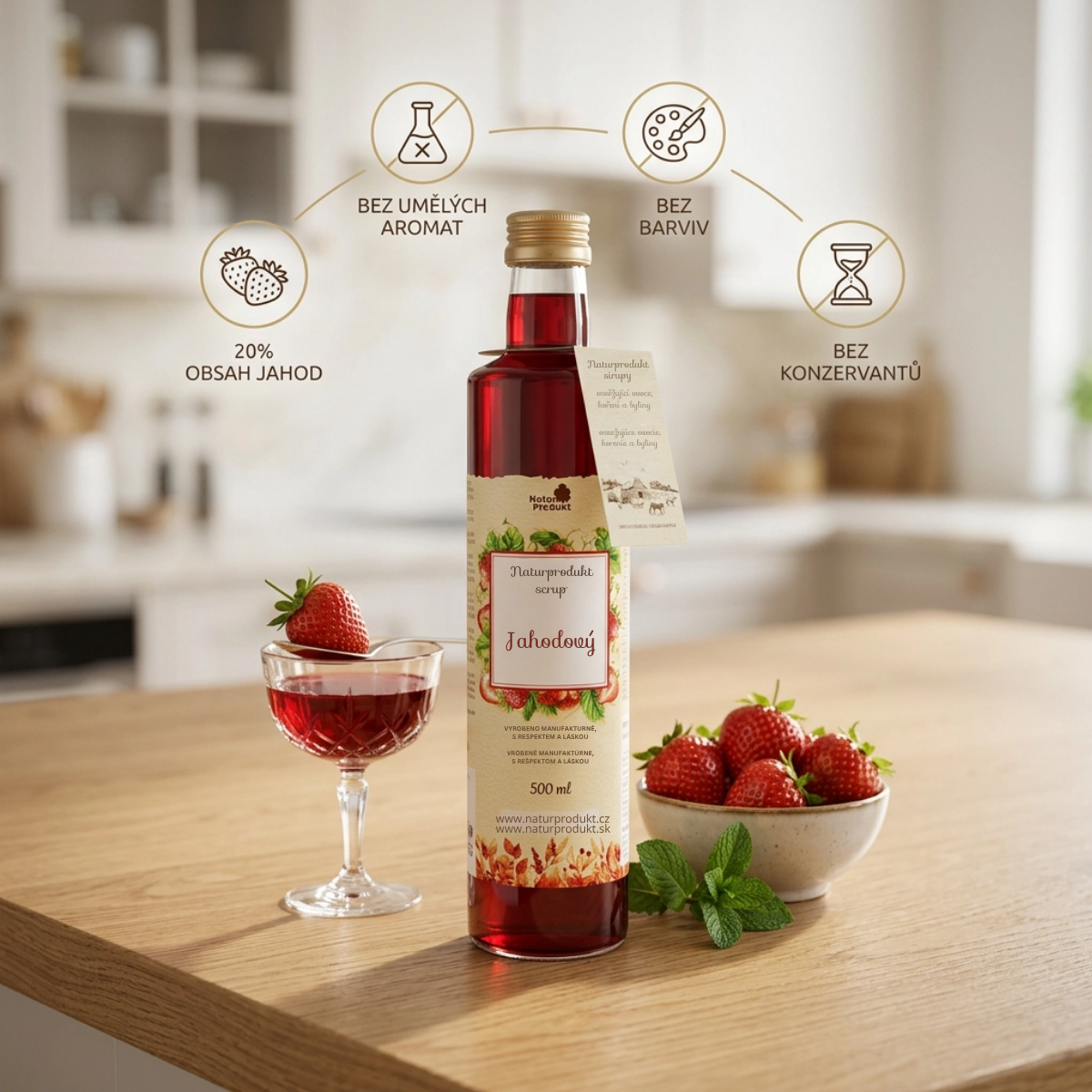 Naturprodukt sirup Jahodový 500 ml