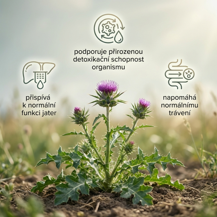 Naturprodukt Silymarin Forte 250 mikronizovaný s vitaminem D