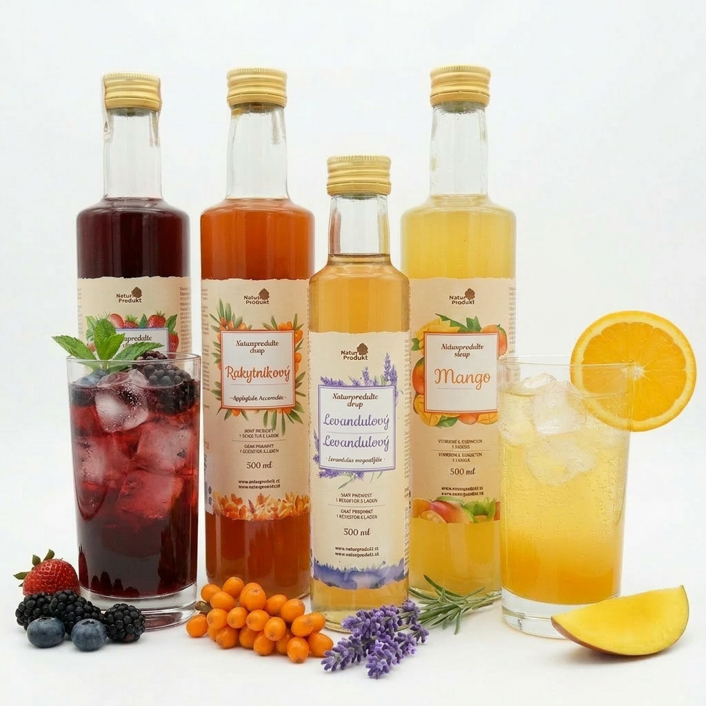 Výhodná sada nejoblíbenějších sirupů pro letní limonády 3x500 ml + 1 x Levandulový sirup 250 ml zdarma