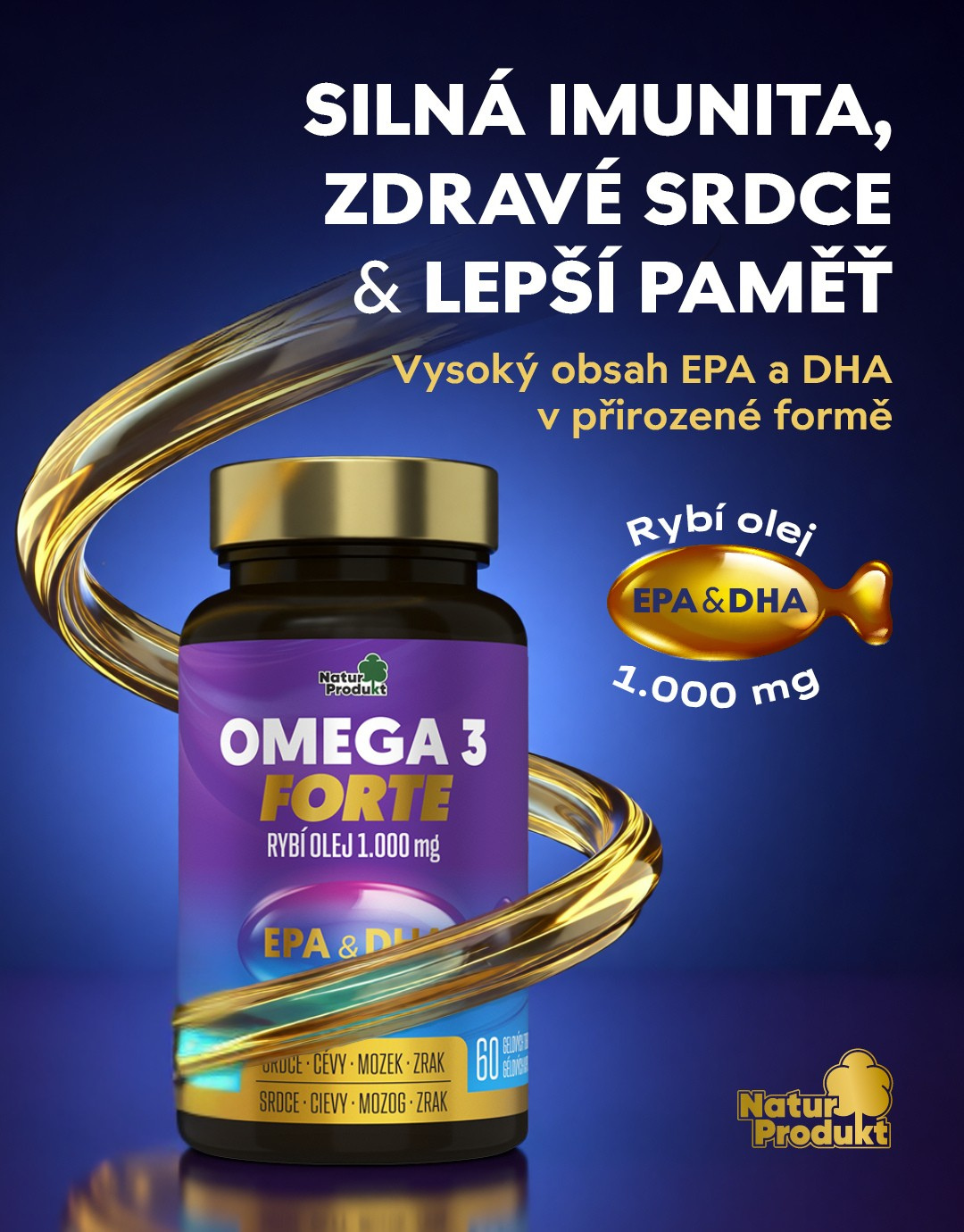 Naturprodukt Omega 3 FORTE. 1000 mg
