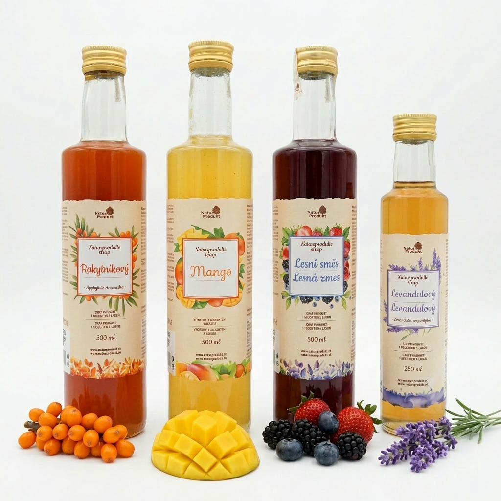 Výhodná sada nejoblíbenějších sirupů pro letní limonády 3x500 ml + 1 x Levandulový sirup 250 ml zdarma