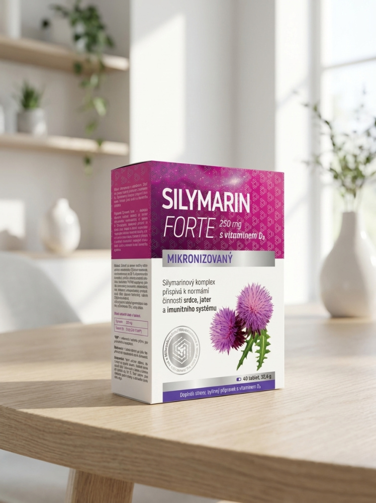 Naturprodukt Silymarin Forte 250 mikronizovaný s vitaminem D
