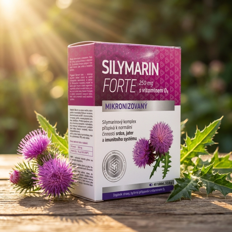 Naturprodukt Silymarin Forte 250 mikronizovaný s vitaminem D