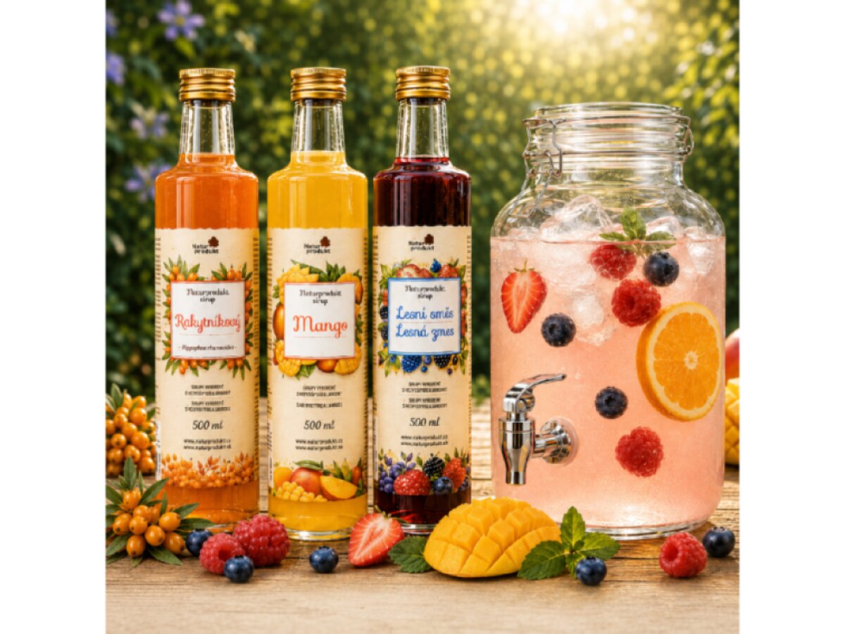 Sada sirupů 3x500 ml + 2 l láhev na vodu
