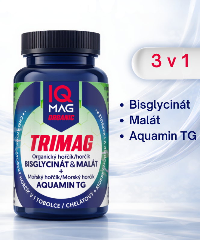 IQ Mag organic TRIMAG s mořským hořčíkem. 90 tob.