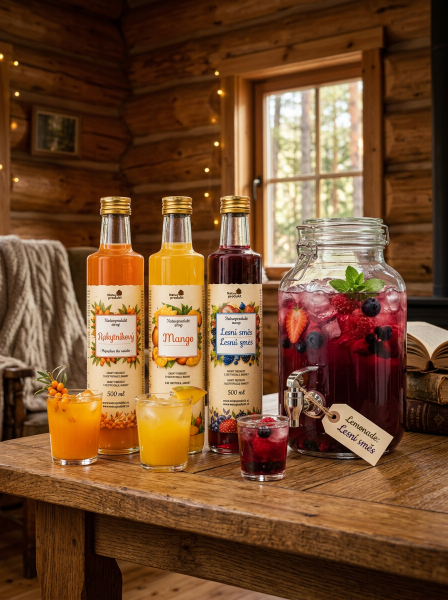Sada sirupů 3x500 ml + 2 l láhev na vodu
