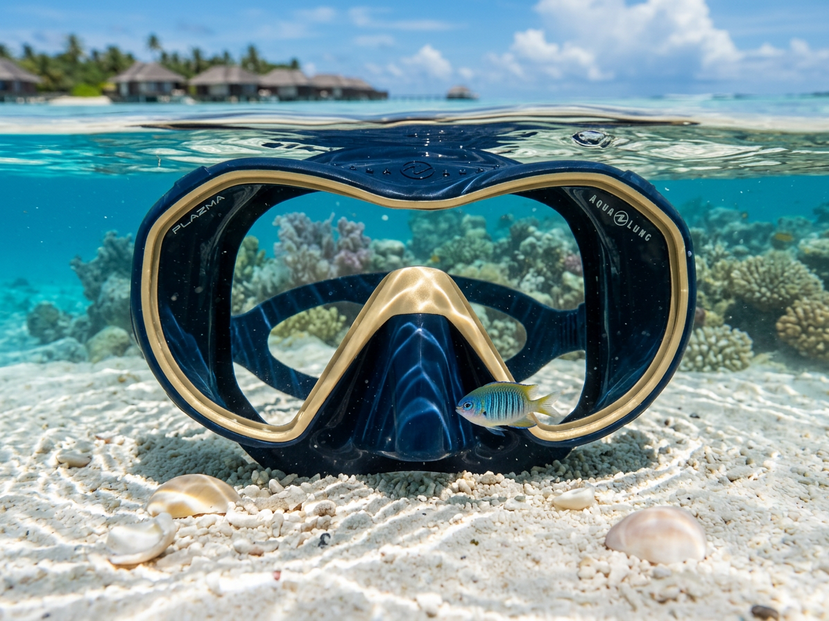 Aqualung PLAZMA potápěčská maska - Ultra Clear Lens - modrá/béžová