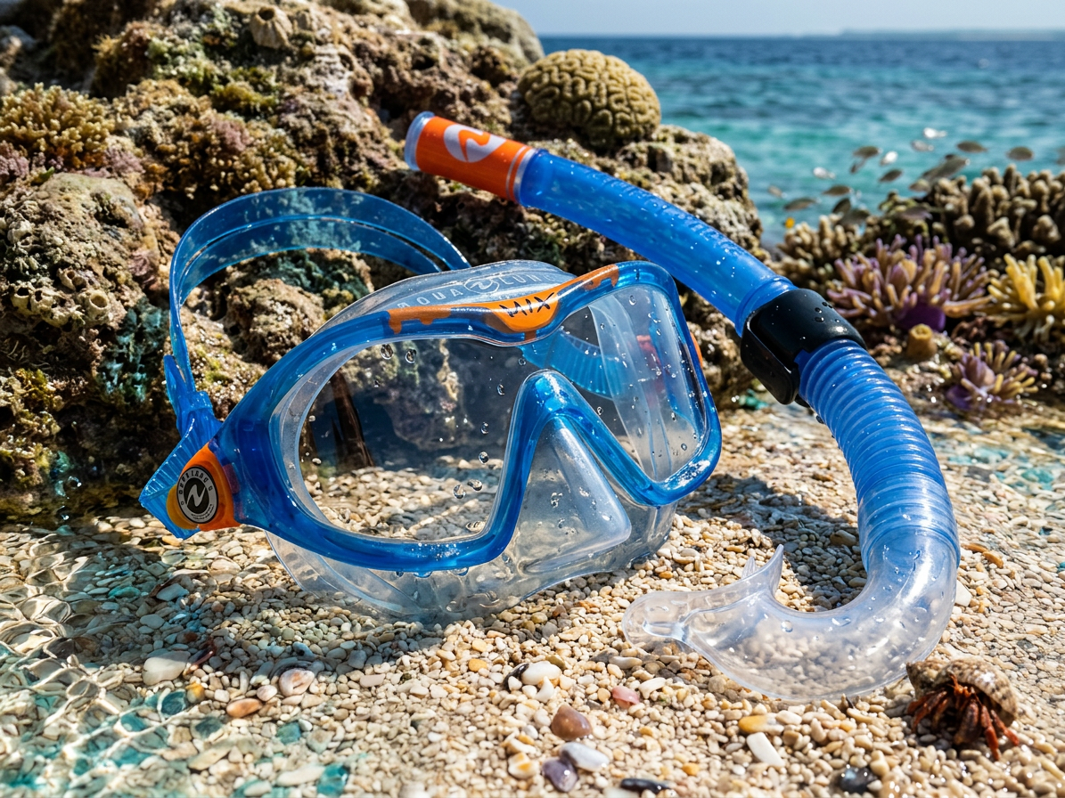 Dětský šnorchlovací a potápěčský set Aqualung Sport COMBO MIX XB + SNORKEL čirý zorník, modrá