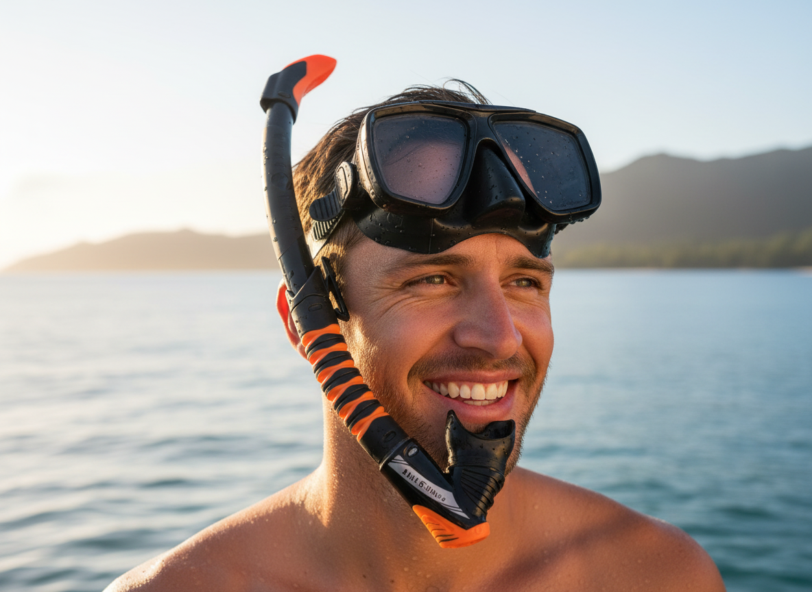 Šnorchl Aqualung ZEPHYR FLEX P.V. silikon černý, oranžová