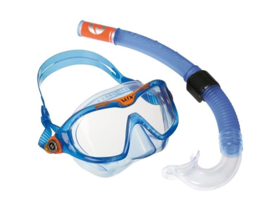Dětský šnorchlovací a potápěčský set Aqualung Sport COMBO MIX XB + SNORKEL čirý zorník, modrá