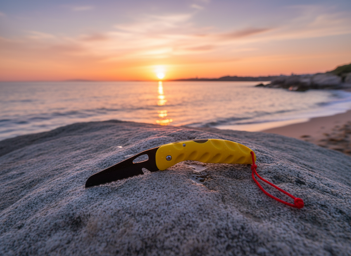 Nůž zavírací JTLine, nerez, žlutý