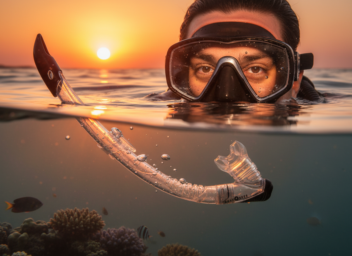 Šnorchl Aqualung Technisub ZEPHYR arktická bílá, transparent silikon