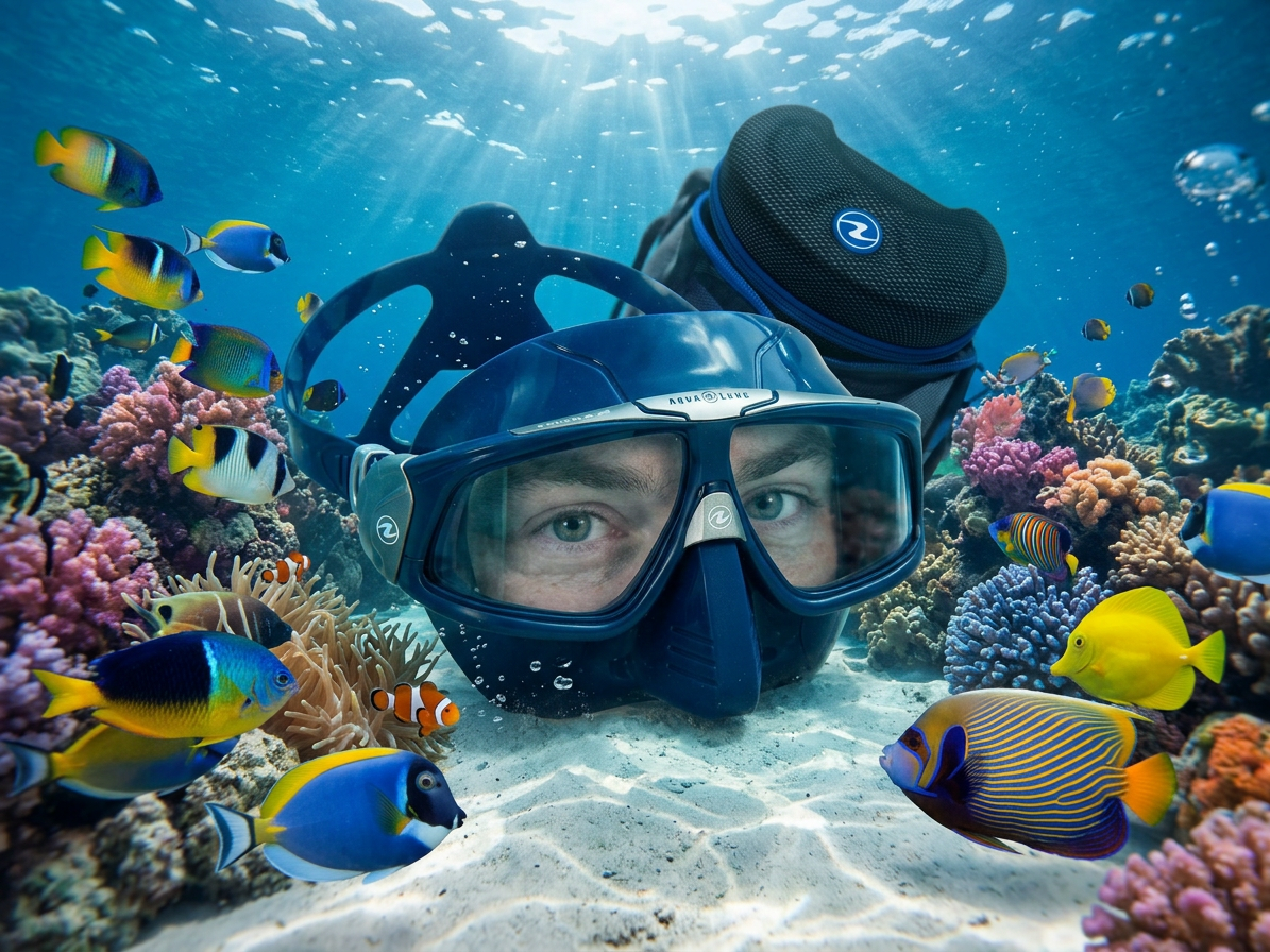 Aqualung SPHERA X Freediving Maska, Modrá Silikon