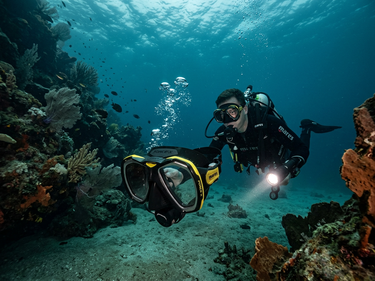 MARES Force-X Black Yellow Fluo - Špičková potápěčská maska
