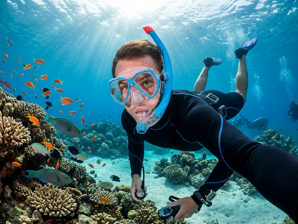 Set potápěčská maska a šnorchl Scubapro PANTAI COMBO, tyrkysová