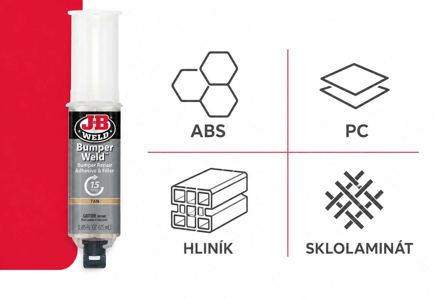 J-B Weld | BumperWeld™ 25 ml – lepidlo na opravu nárazníků